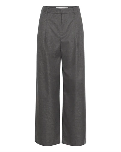 Gestuz - GZPaula Wide Bukser - Dark Grey Melange